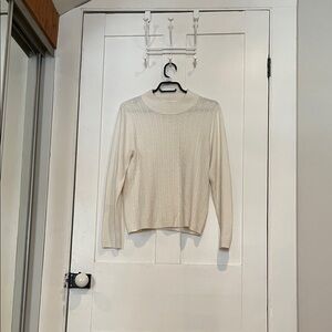 #10, Cream Cable Knit Long Sleeve Sweater